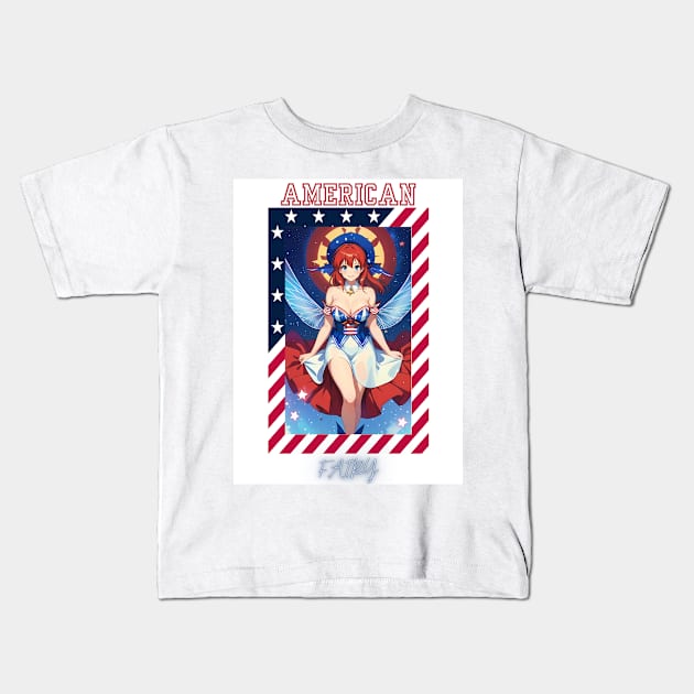 Patriotic Halo Fairy Kids T-Shirt by D'Lux Designs